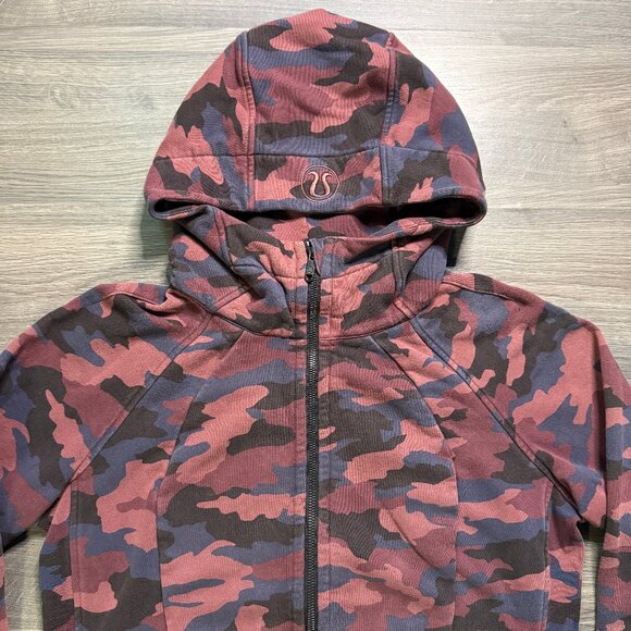 Lululemon Women's Scuba Full-Zip Hoodie - Red Camo - Picture 3 of 7